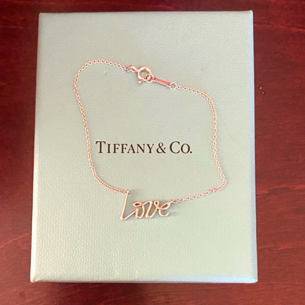 Tiffany & Co. Silver Love Script Bracelet by Paloma Picasso.